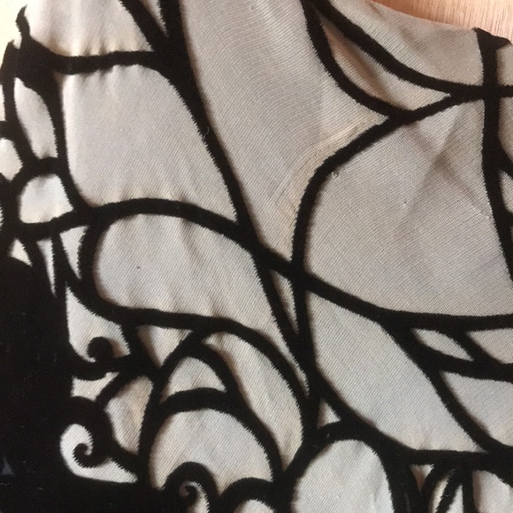 AUTHENTIC VINTAGE 90S VELVET BURNOUT DRESS SHEER LACE FRINGE GRUNGE GOTH S - Picture 5 of 9